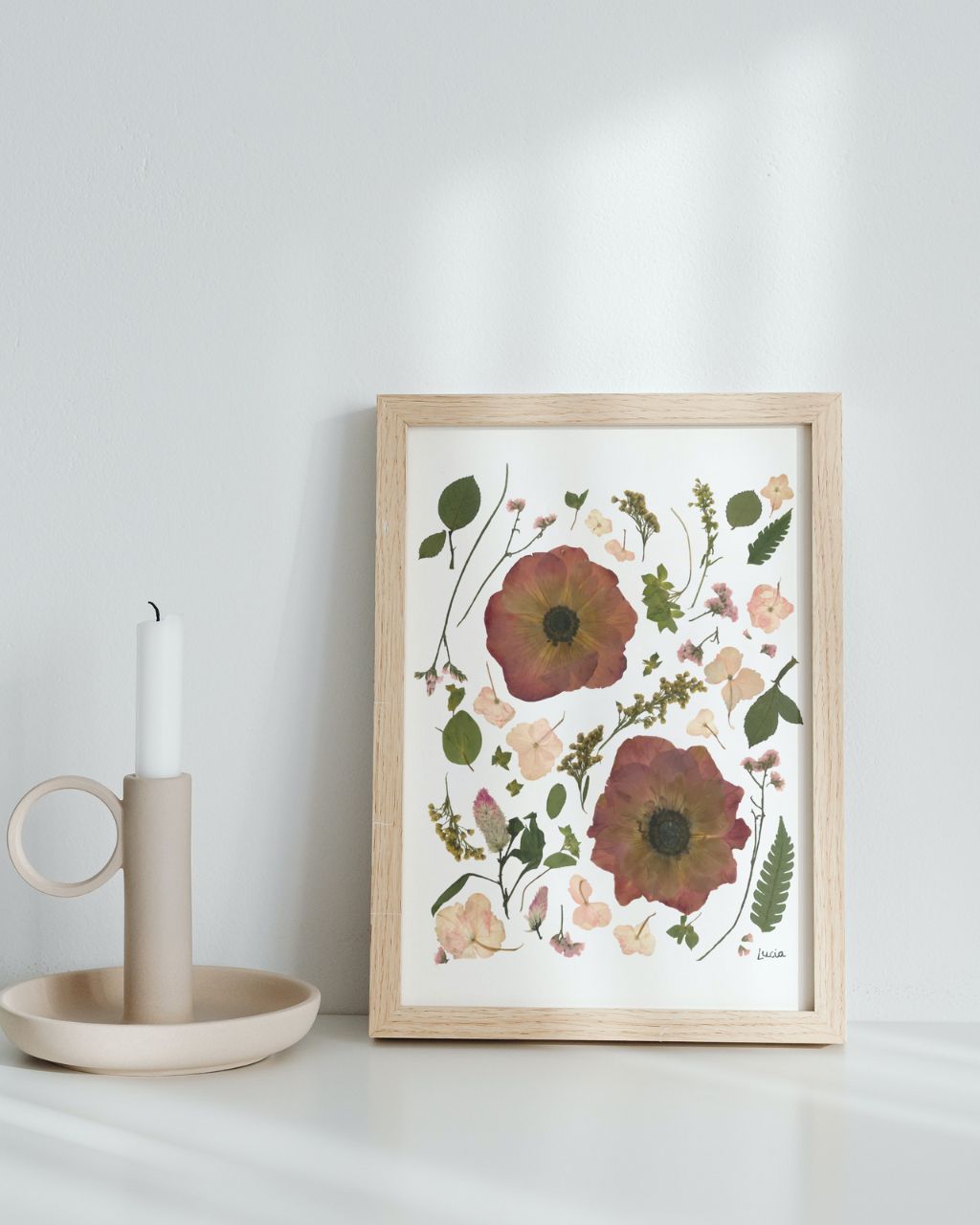 Arte con flores prensadas 'Malva Andina'