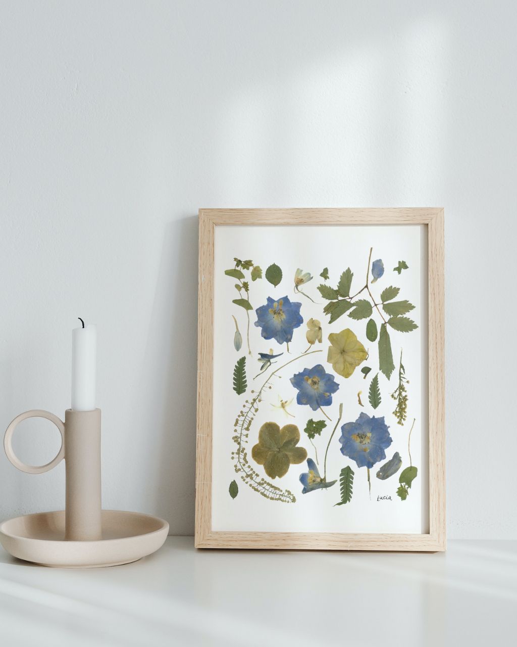 Arte con flores prensadas 'Oráculo de Delfos'
